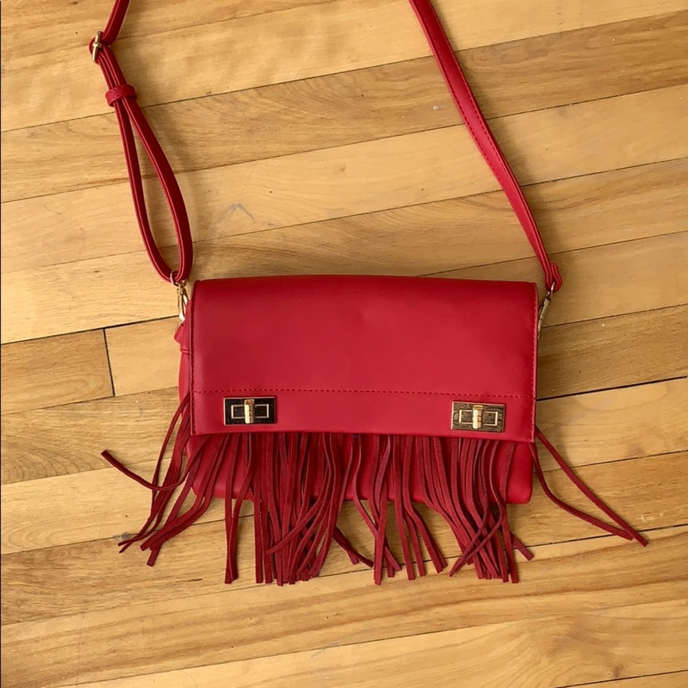 Cute red tassel bag